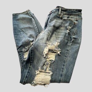 Judy Blue Boyfriend Fit Distressed High Rise Jeans